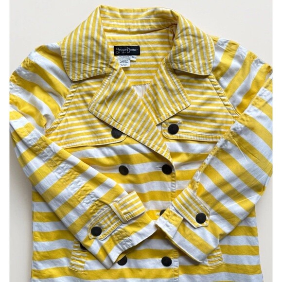 Prosper And Devine Lightweight Jacket Yellow And White Striped Size Medium - Picture 2 of 7
